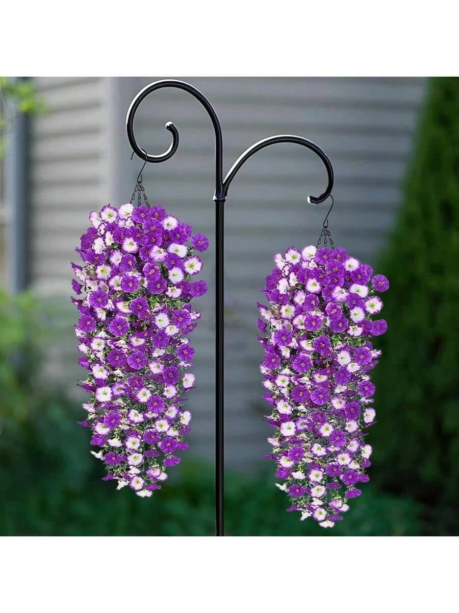 4pcs Artificial Morning Glory Hanging Artificial Petunia, Simulated Fake Flowers For Wedding Party Indoor And Outdoor Garden Wall Hanging Fake Flower Decoration