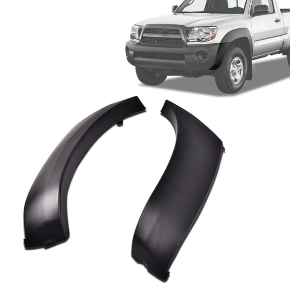 PIT66 Bumper End Cover Front Primed Bumper End Caps Cover Black 2PCS Fit for 05-11 Toyota Tacoma (submodel: Base, Pre Runner)