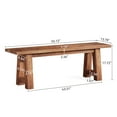 thumbnail image 2 of Finmind Solid Wood Dining Bench with A-Shaped Legs, 55.12-inch Farmhouse Kitchen Bench for Kitchen, Dining Room, Living Room, Brown, 2 of 8