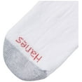 thumbnail image 2 of Hanes Men's 12 Pack Over-the-Calf Tube Socks, White, 10-13 (Shoe Size 6-12), 2 of 3