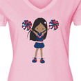 thumbnail image 4 of Inktastic African American Girl, Cheerleaders, Blue Uniform Women's V-Neck T-Shirt, 4 of 5