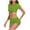 Green, variant on Efsteb Bathing Suit for Women 2 Piece Bikini V-Neck Short Sleeve Ruched Split Swimsuit Fashion Bathing Suits Two Piece Swim Suit Solid Color Swimwear (Green,L)