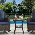thumbnail image 2 of Bellefurn Patio Side Table Outdoor Furniture End Table,22x20x20 inch Rattan Patio End Table Outdoor Wicker Side Table for Living Room Outside Balcony Porch Backyard Deck, 2 of 8