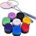 thumbnail image 2 of Guangmc 10Pc Sticky Sweatband Smooth Adhesive Sweat Absorbing Grip Tape Overgrip for Badminton Squash Racket and Fish Rubber (Random Color), 2 of 7