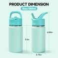 thumbnail image 6 of Fijinhom 12oz Kids Water Bottle with Straw, Stainless Steel, BPA-Free, Leak-Proof, Vacuum Insulated for School or Travel,Green, 6 of 7