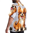 thumbnail image 3 of Pixel Dog Men's Printed Button Down Short Sleeve Casual Summer Beach Shirt - Unisex, 3 of 6