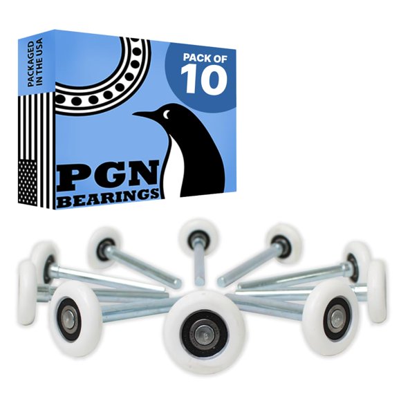 Rodillos para puertas de garaje PGN 2 de nailon blanco, paquete de 10 con doble sello