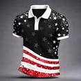 thumbnail image 2 of XINPING 250th Anniversary USA Shirt Patriotic Star And Stripe Print Polo Shirt for Men, Short Sleeve Collared Golf Top, Independence Day Design with Multi Color Options, 2 of 4