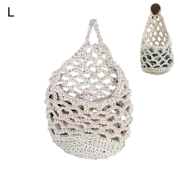 Hanging Fruit Baskets for Kitchen, 2026 New Boho Cotton Rope Handwoven Vegetable Storage Wall Mounted Large Organizing Basket for Farmhouse Decor, Onion, Potato, Garlic and Plants