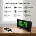 thumbnail image 2 of Reloj digital con radio FM, hogar, hotel, dormitorio, pantalla LED de 8 pulgadas, protección, reloj de mesa, número verde Jumpingount EL3015-03B, 2 of 2