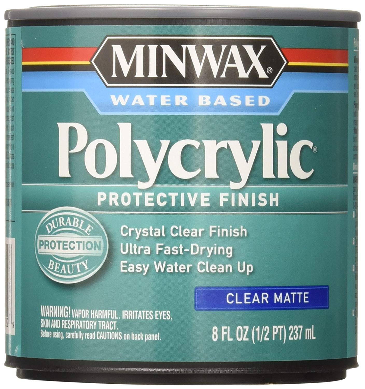 222224444 Polycrylic Protective Finish Water Based, 1/2 pint, Matte