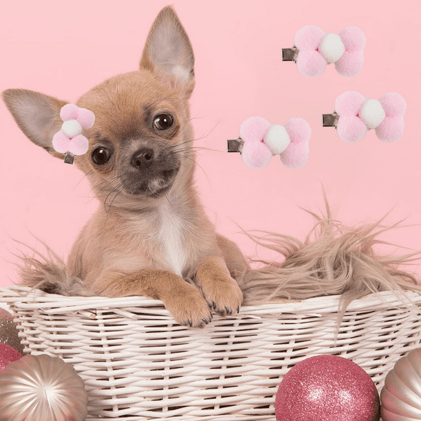 20Pcs Puppy Dog Small Bow Hair Barrettes Yorkie Dog Hair Clips Flower Dog Hair Clips Pet Hair Clips Accessories Walmart