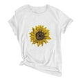 thumbnail image 5 of Aoochasliy Womens Blouses Short Sleeve Plus Size Sunflower Prints Round Neck Dressy T-shirt Shirts, 5 of 5