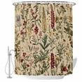 thumbnail image 2 of Rustic Botanical Waterproof Fabric Shower Curtain,Vintage Floral Wildflower Waterproof Fabric Shower Curtain for Bathroom Curtains Bathtubs Hotel Washable Shower Curtains with 12 Hooks Standard 66x72, 2 of 8
