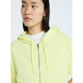 thumbnail image 4 of Scoop Women’s Mineral Washed Zip Hoodie with Short Puff Sleeves, Sizes XS-XXL, 4 of 5