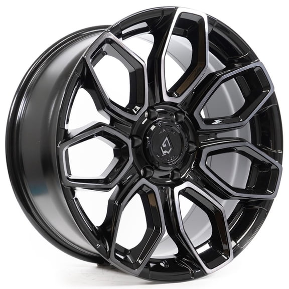 22x10 Arena A116 Cobra Glossy Black Brushed DDT Face Clear Wheel 6x5.5 (15mm)