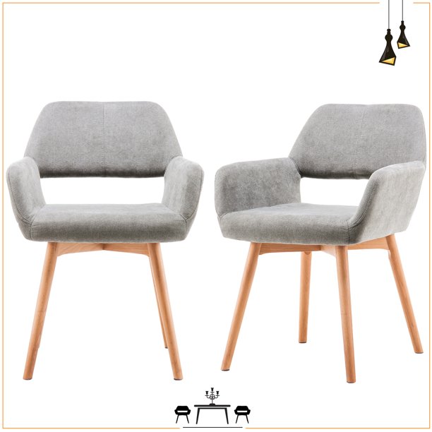 Homy Grigio Dining Chairs Set of 2, Grey Kitchen & Dining Room Chairs for Kitchen Chairs with