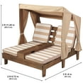 thumbnail image 6 of KidKraft Wooden Outdoor Double Chaise Lounge, Cup Holders, Espresso, 6 of 7