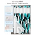 thumbnail image 2 of No Hook Cloth Fabric Shower Curtain with Snap in Liner, Aqua Stripe Waterproof Shower Curtains Set with See Through Top Window, Ombre Grey Moire Geometric Modern Abstract Bath Curtains Shower 60"x72", 2 of 6