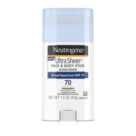 (2 pack) Neutrogena Ultra Sheer Non-Greasy Sunscreen Stick, SPF 70, 1.5