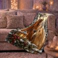 thumbnail image 6 of Peaceful Winter Forest Horse Painting, Rustic Farmhouse Horse Scene, Warm Flannel Blanket for Ranch House and Living Room, Horse Lovers Housewarming Gift, Rustic Home Decor, 6 of 9