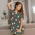 thumbnail image 3 of Balery Santa Claus Camisón de manga corta con cuello redondo para mujer, cómodo y elegante., 3 of 6
