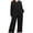 B1-Black, variant on SHOWMALL Plus Size Pajamas for Women, 2 Piece Pajama Set, Cozy Ribbed Fleece Long Sleeve Henley Top & Wide Leg Lounge Pants, Cozy Weekend Loungewear, Pink