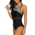 thumbnail image 5 of Women's Hollow Out One Piece Training Swimsuit Wider Strap Sport Swimwear, 5 of 7