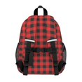 thumbnail image 3 of Red and Black Checkered Pattern Backpack for School, Cute School Bag with Adjustable Shoulder Straps and Padded Back, 15"x11.42"x5.5", 3 of 5