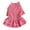 Red, variant on Visland Dog Dress Breathable Girlish Cozy Ruffle Sleeve Striped Pattern Pet Skirt for Dog