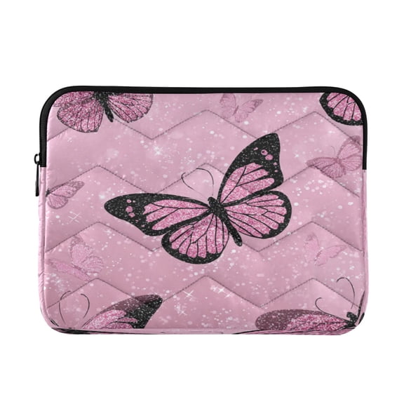 RMDQTR 13in Laptop Bag Briefcases Computer Inner Bags Computer Bags Laptop Sleeves Work Travel School Bag Pink Sequin Butterfly