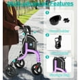 thumbnail image 2 of ZOTO Foldable 3 Wheel Walker for Seniors, Lightweight Rollator with Adjustable Height, Cup and Cane Holder,VRW310-PU, 2 of 6