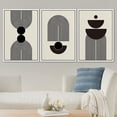 thumbnail image 2 of PixonSign Framed Canvas Print Wall Art Set Duotone Mid-Century Minimal Stripe Figures Abstract Shapes Illustrations Modern Art Boho Decorative for Living Room, Bedroom, Office - 24"x36"x3 WHITE, 2 of 5