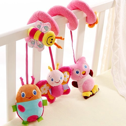 Kid Baby Activity Spiral Wrap Around Crib Bed Bassinet Stroller Rail Toys MA 