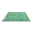 thumbnail image 2 of Ahgly Company Machine Washable Indoor Round Medallion Turquoise Blue Traditional Area Rugs, 8' Round, 2 of 4