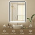thumbnail image 4 of HOMCOM 36" x 28" LED Bathroom Mirror with Lights Wall Mounted Vanity Mirror, 4 of 9