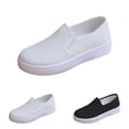 thumbnail image 2 of XIMIN Women Slip on Casual Loafers Sneaker Retro Traditional Breathable Lightweight Black White Casual Simple Softy Shoes for Running Walking Sport, 2 of 9