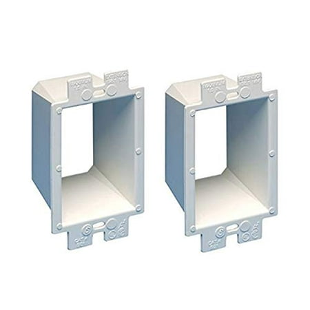 Power Outlet Box - iMBAPrice BE1-2 (1-Gang) Electrical Power Outlet Box Extender - White, 2-Pack (Made in USA)