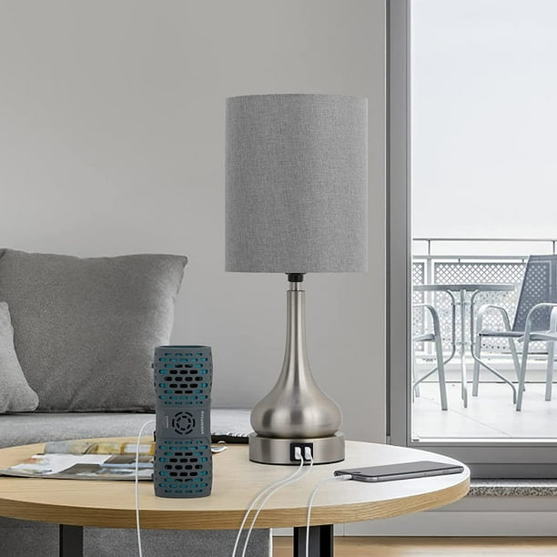 Bedroom Touch Bedside Lamps Set of 2 Table Lamp with Dual USB and AC