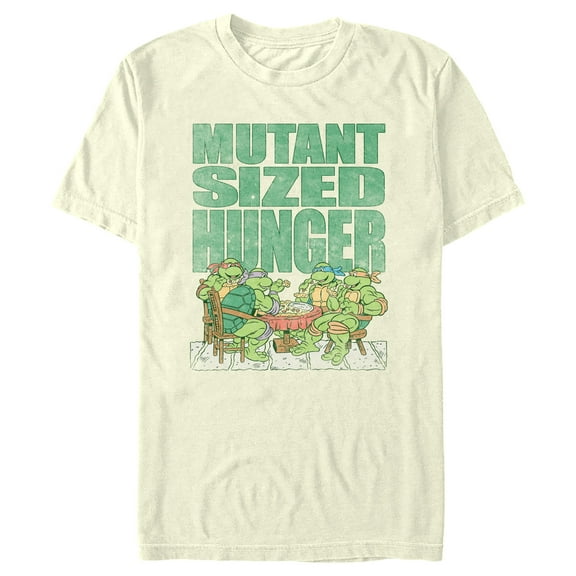 Men's Teenage Mutant Ninja Turtles Distressed Mutant Sized Hunger  Graphic Tee Beige X Large