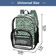 thumbnail image 4 of PVC Transparent Backpacks Clear Backpack for Travel and Outings Mint Green Leopard Print, 4 of 7