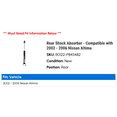 thumbnail image 2 of Rear Shock Absorber - Compatible with 2002 - 2006 Nissan Altima 2003 2004 2005, 2 of 2