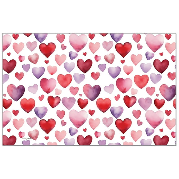 CounterArt "Watercolor Hearts" 24-Sheet Premium Paper Placemats