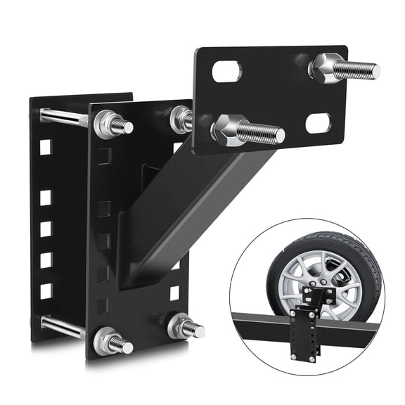 Spare Tire Carrier, Trailer Spare Tire Mount, Tire Mount Fits 4 & 5 & 6 Lugs Wheels on 4", 4.5", 4.75", 5" Bolt Patterns, 150 lbs