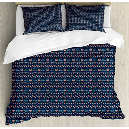 4th Of July King Size Duvet Cover Set Rockets And Flags The Day