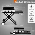 thumbnail image 2 of Ktaxon 3 Burner Propane Griddle Flat Top Gas Grill 30000 BTU Portable Grill with Ceramic Coated Cast Iron Pan,Side Shelves,Wheels, 2 of 9