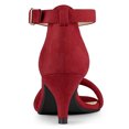 thumbnail image 3 of Sandalias de correa de tobillo Allegra K Zapatos Tacón Bajo de Aguja para Mujeres Rojo 41, 3 of 7