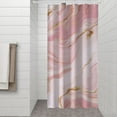 thumbnail image 2 of Pink Gold Marble Pattern Shower Curtain 36"x72" ,Bathroom Decorative Shower Curtains Set with 12 Hooks,Modern Waterproof Washable Shower Curtain, 2 of 6