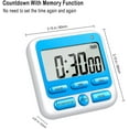 thumbnail image 2 of Digital Kitchen Timer with Mute/Loud Alarm Switch ON/Off Switch, 12 Hour Clock & Alarm, Strong Magnet and Simple Operation, Count Up & Count Down for Kids Teachers Cooking, Large LCD Display (Blue), 2 of 8