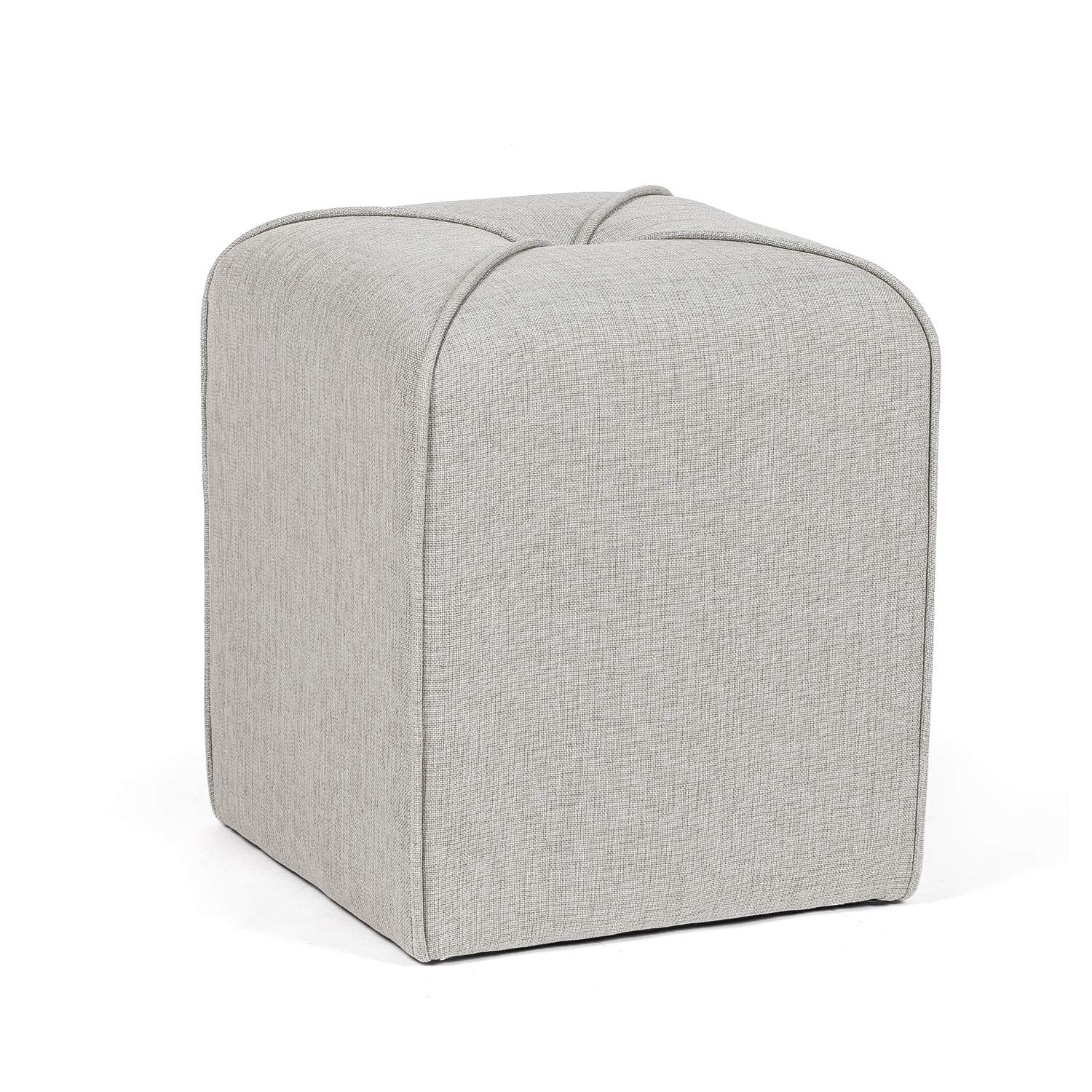 Homebeez Fabric Square Ottoman Foot Stool Footrest Gray